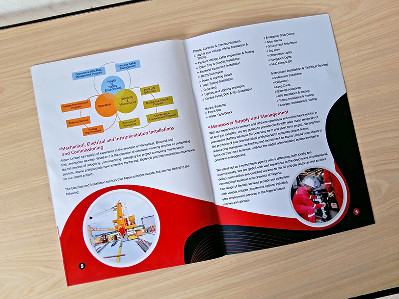 Printed company profile page 5-6